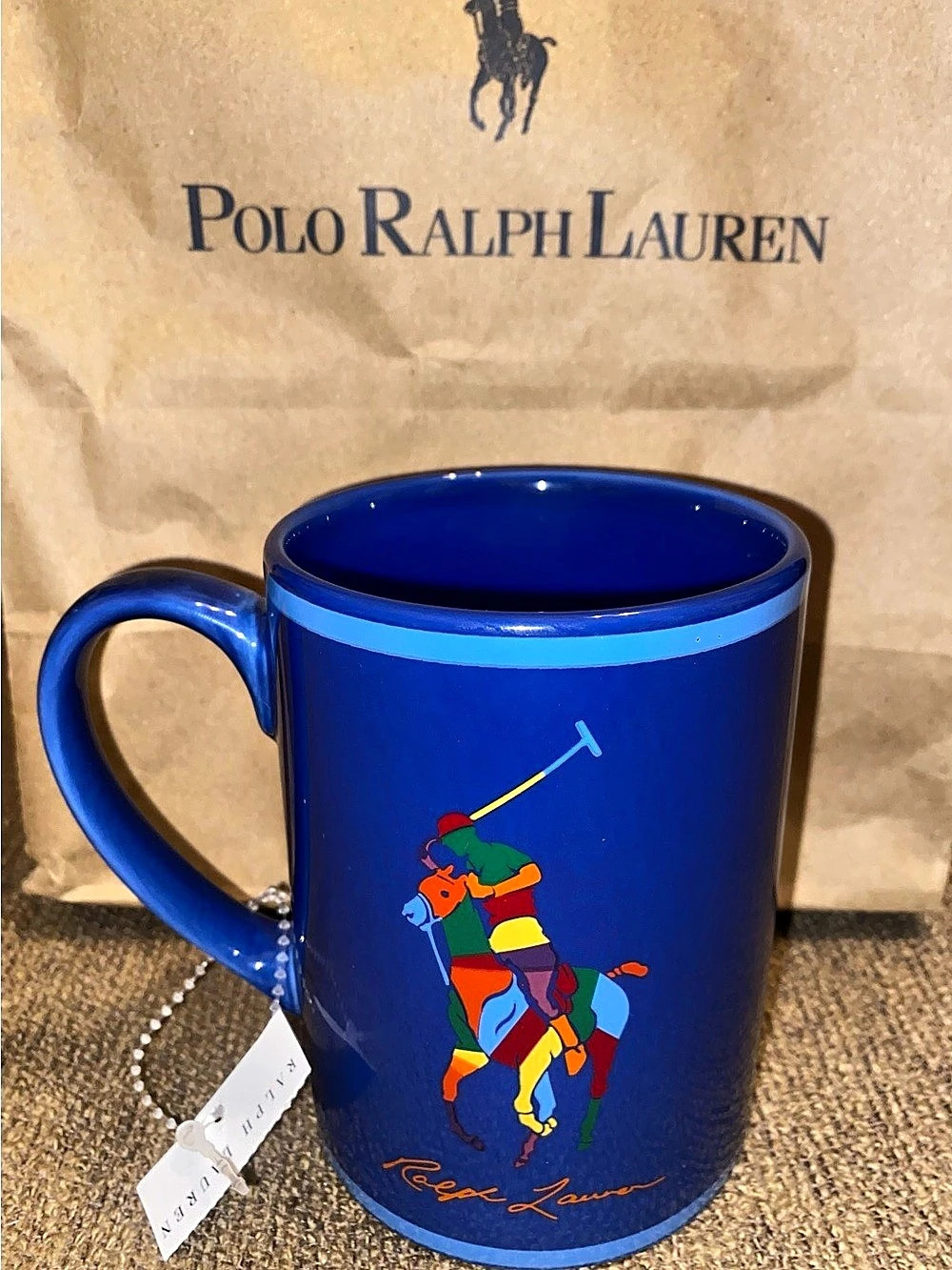 Polo Ralph Lauren Mug Colorblock Pony Player Coffee Porcelain Cup Preppy